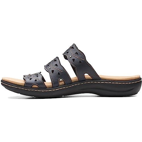 【並行輸入品】Clarks Laurieann Echo Flat Sandal, Navy Leather, 7.5 Medium Clark |  | 01