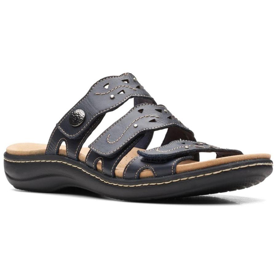 【並行輸入品】Clarks Laurieann Echo Flat Sandal, Navy Leather, 7.5 Medium Clark |  | 03