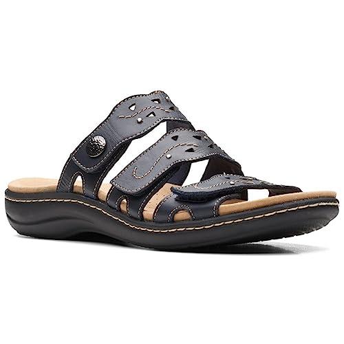 【並行輸入品】Clarks Laurieann Echo Flat Sandal, Navy Leather, 7.5 Medium Clark |  | 04