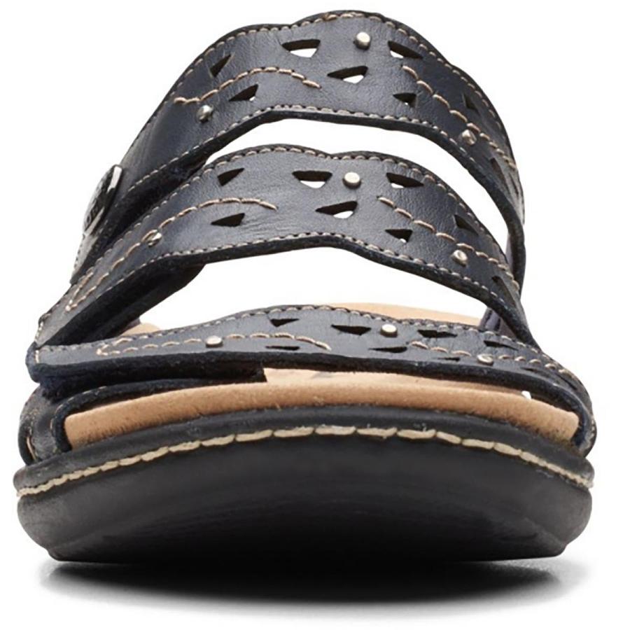 【並行輸入品】Clarks Laurieann Echo Flat Sandal, Navy Leather, 7.5 Medium Clark |  | 06