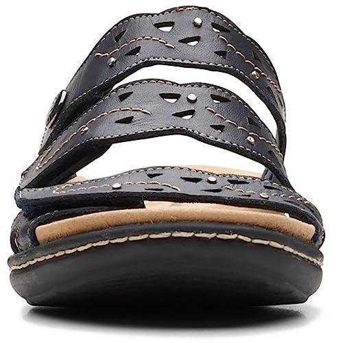 【並行輸入品】Clarks Laurieann Echo Flat Sandal, Navy Leather, 7.5 Medium Clark |  | 07