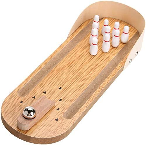 【並行輸入品】テーブルトップ ミニボーリングゲームセット   卓上木製ボード ミニアーケード デスクトップ 小さなボーリング シューティングアレ_1