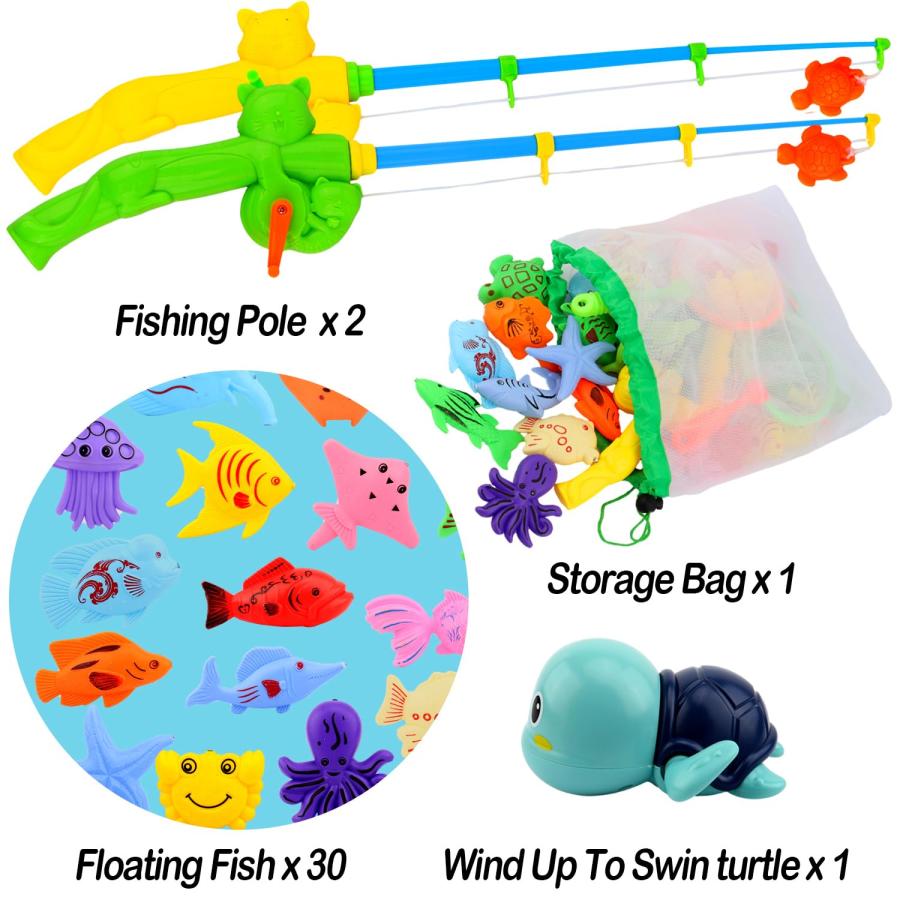 【並行輸入品】AUUGUU Magnetic Fishing Pool Toys Game, Water Table Bathtub Bathの画像