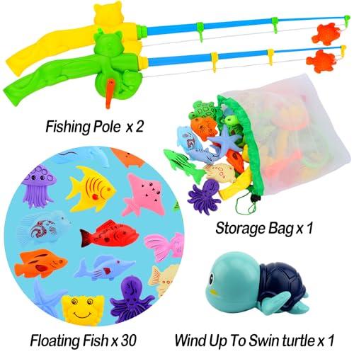 【並行輸入品】AUUGUU Magnetic Fishing Pool Toys Game, Water Table Bathtub Bathの画像
