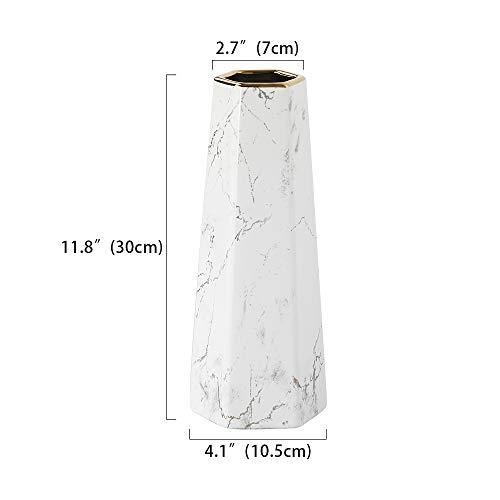 並行輸入品】30cm白金大理石フラワーベース おしゃれ花器花瓶陶器