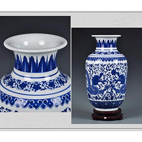 並行輸入品】fansquare Jingdezhen 青と白の磁器フラワー花瓶 小さな