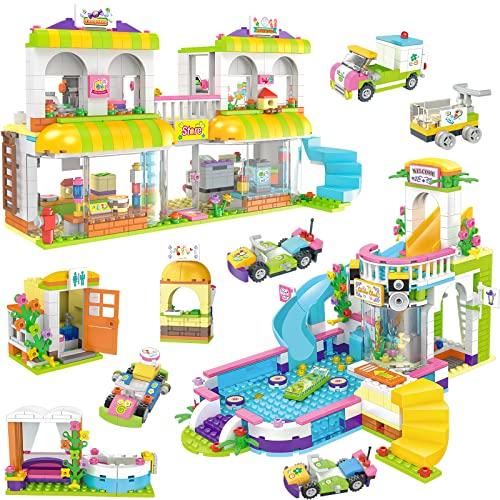 【並行輸入品】1375 Pieces Friends Summer Pool Party Building Kit, Swimming Pooの画像