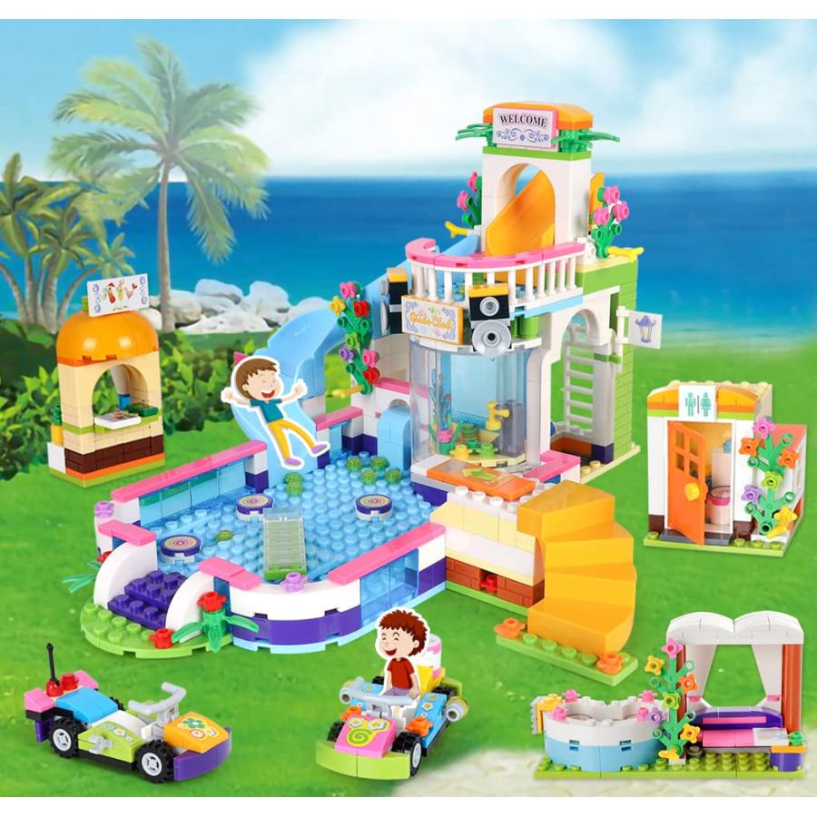【並行輸入品】1375 Pieces Friends Summer Pool Party Building Kit, Swimming Pooの画像