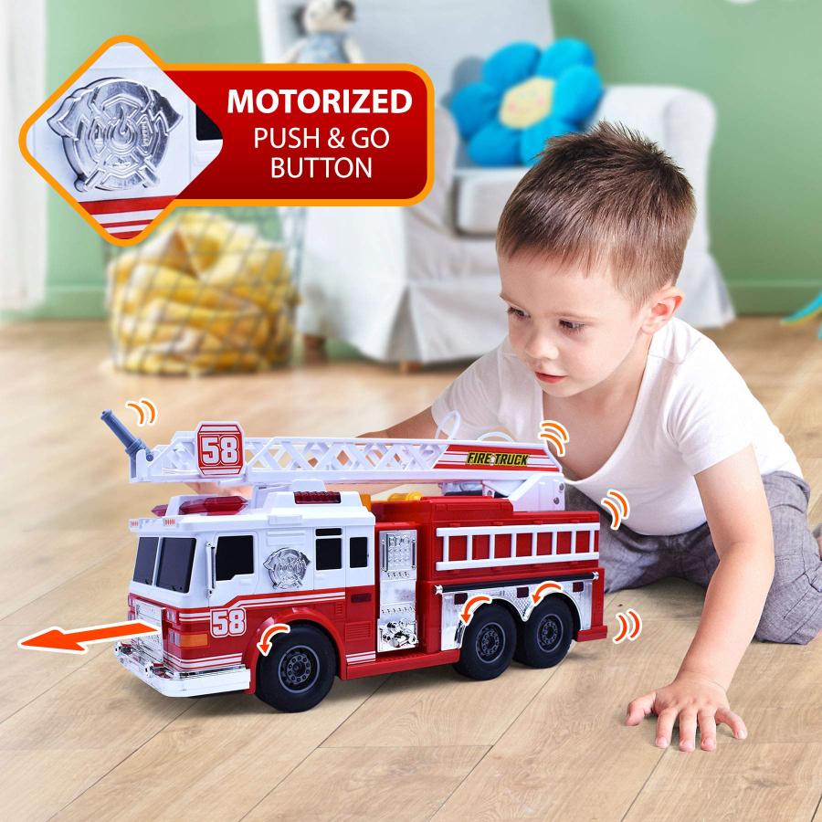 【並行輸入品】2枚入り Fire Truck #LXL94 VEBO Fire Truck Motorized with Lights, Sirの画像
