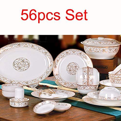 【並行輸入品】High class Handmade Artwork 56pcs Dinnerware Sets Bowls Plates S_4