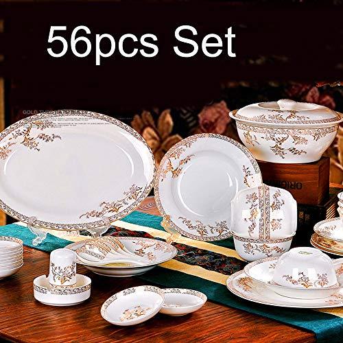 【並行輸入品】High class Handmade Artwork 56pcs Dinnerware Sets Bowls Plates S_7