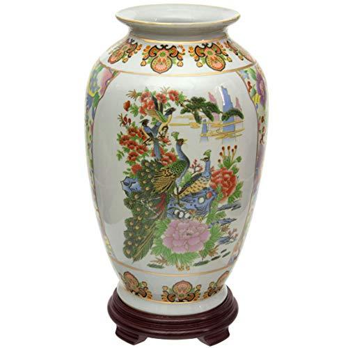 並行輸入品】ORIENTAL Furniture 14インチ 薩摩鳥と花 磁器 Tung
