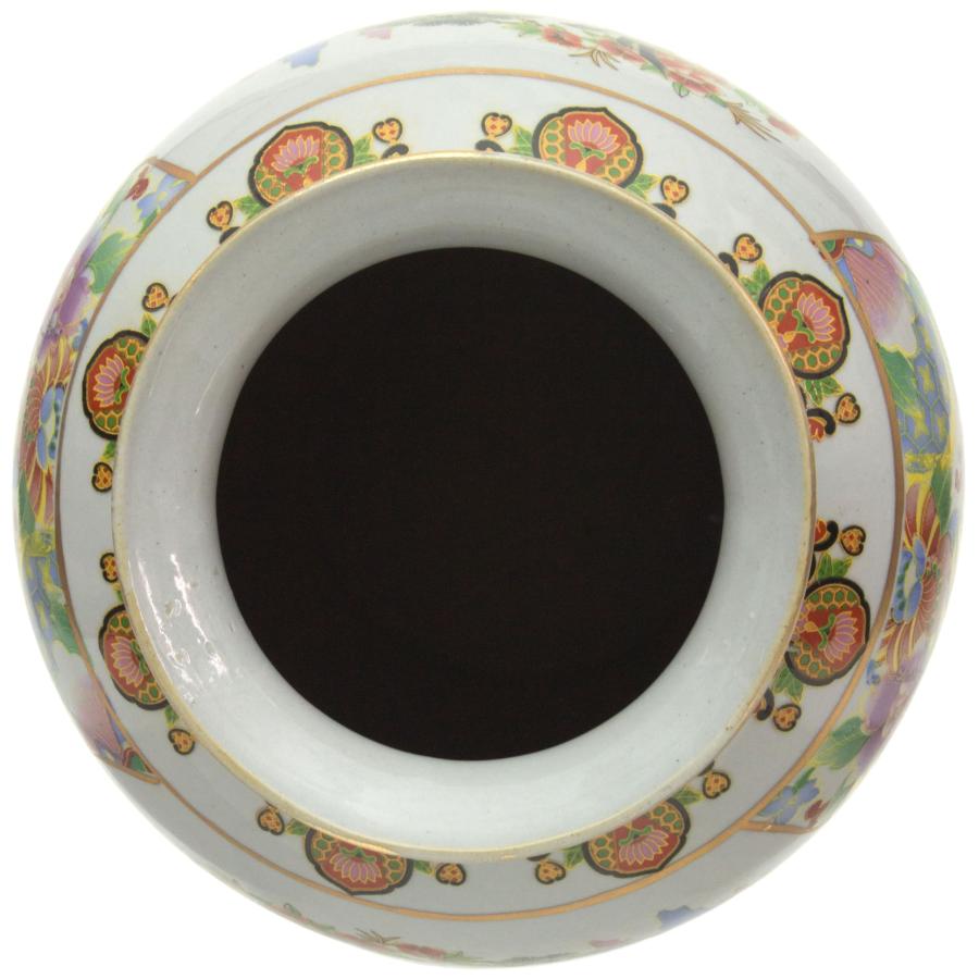 薩摩花瓶 花台付き 並行輸入品】ORIENTAL Furniture 14インチ 薩摩鳥と花 磁器 Tung