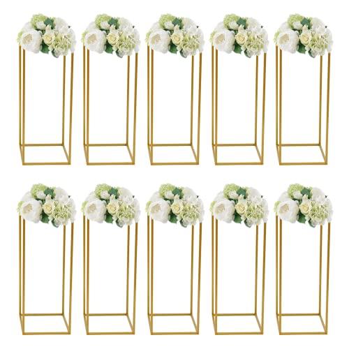 【並行輸入品】TFCFL 4/10個 ゴールド ウェディング フラワー スタンド メタル 花瓶 コラムスタンド 幾何学的 センターピース 花瓶_4