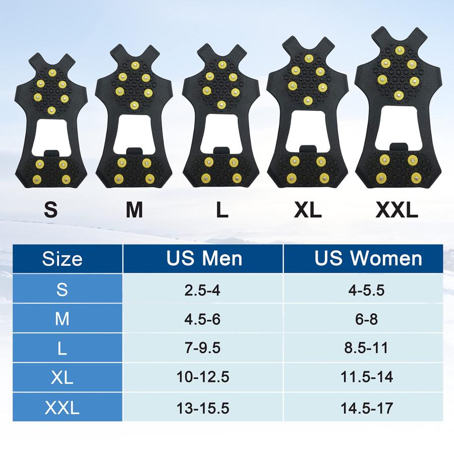 【並行輸入品】SILANON アイススノーグリップ オーバーシューズ ブーツ アイストレーククリートスノーギッパー アンチスリップ 10スタッド |  | 06