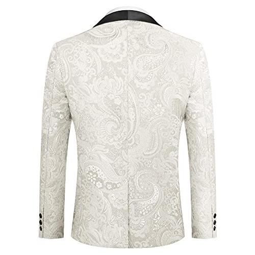 【並行輸入品】COOFANDY Men's Floral Tuxedo Jacket Slim Fit Luxury Embroidered_4