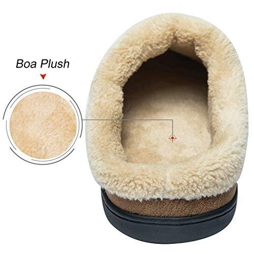 【並行輸入品】WOTTE メンズ モカシン スリッパ マイクロスエード フリース ファジー裏地 低反発素材 室内 屋外 US サイズ: 8 8.