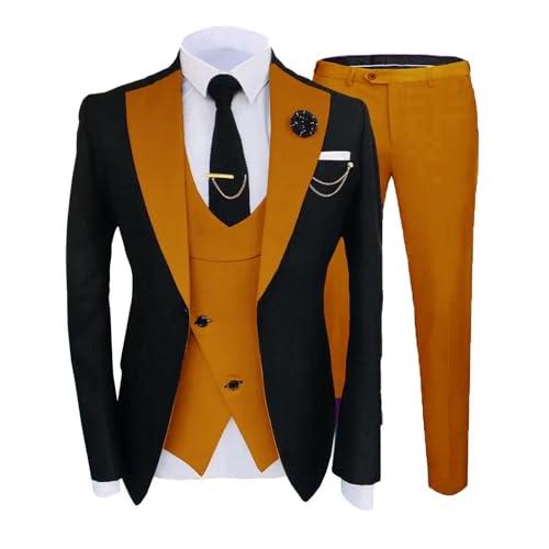 【並行輸入品】JEXJ フォーマルスーツ メンズ ウェディング スリムフィット 3ピース ドレス ビジネス パーティー ジャケット ベスト & |  | 01