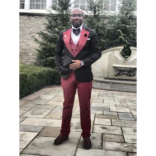 【並行輸入品】JEXJ フォーマルスーツ メンズ ウェディング スリムフィット 3ピース ドレス ビジネス パーティー ジャケット ベスト & |  | 04