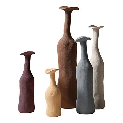 【並行輸入品】モダンセラミック花瓶セット、Morandi マルチカラー ミニマリスト 卓上装飾 リビングルーム 北欧彫刻アートフラワー、セット1の画像