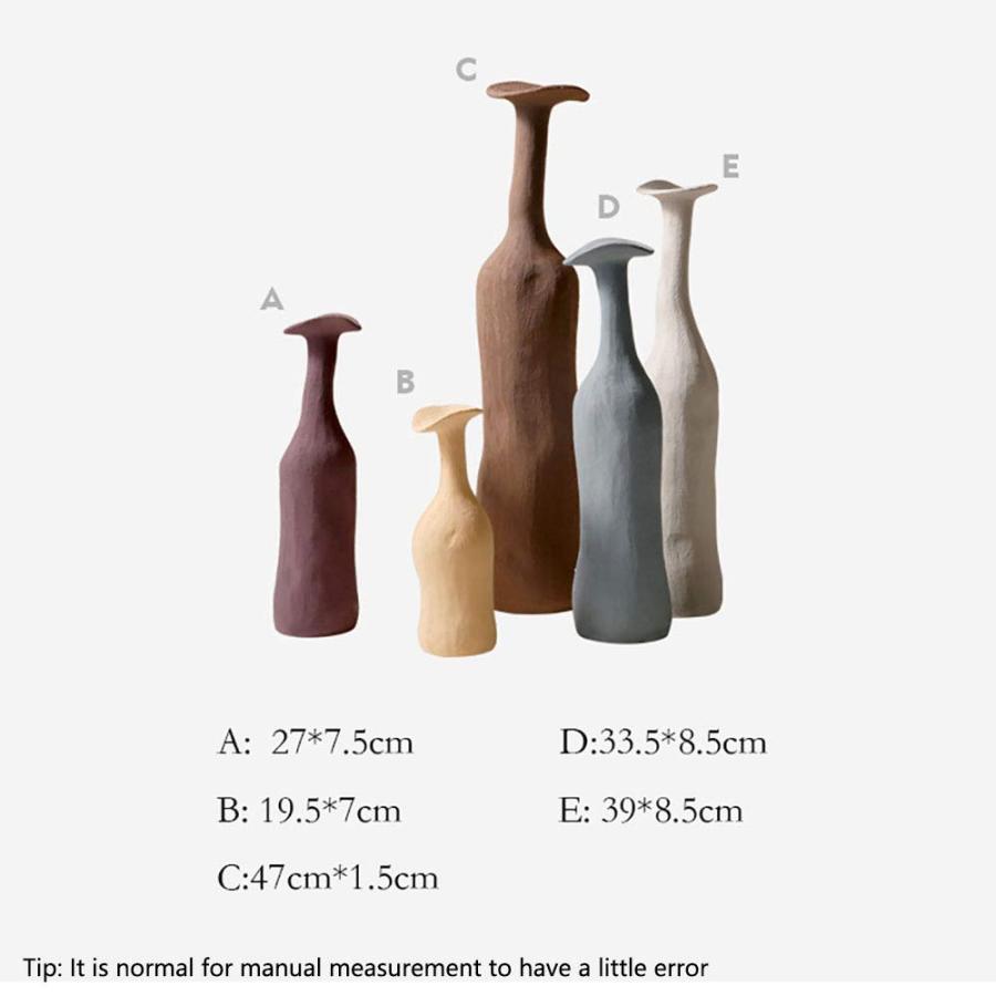 【並行輸入品】モダンセラミック花瓶セット、Morandi マルチカラー ミニマリスト 卓上装飾 リビングルーム 北欧彫刻アートフラワー、セット1の画像