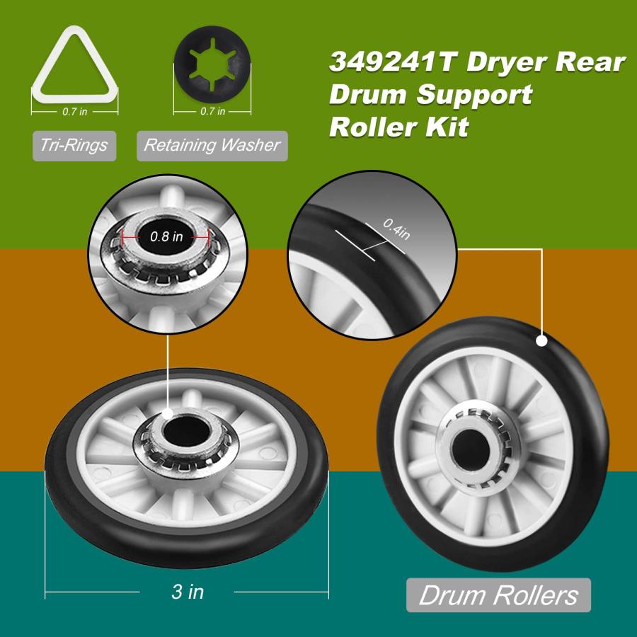 【並行輸入品】4392065 ドライヤー交換部品には、341241ドラムドライブベルトと2個の349241Tサポートローラー&691366アイド |  | 03
