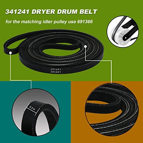【並行輸入品】4392065 ドライヤー交換部品には、341241ドラムドライブベルトと2個の349241Tサポートローラー&691366アイド |  | 07