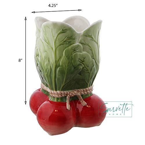 【並行輸入品】コレクタブル野菜トールセラミック花瓶 ホームデコレーションやキッチン用 大根 Collectible Vegetable Ta_7
