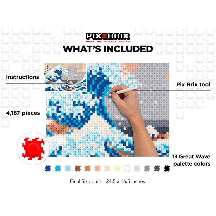 【並行輸入品】Pix Brix Pixel Art Puzzle Bricks   The Great Wave Off Kanagawa Pの画像