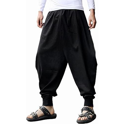 AITFINEISM Men's Drawstring Aladdin Hippie Harem Pants Loose Dro 並行輸入品｜allinone-d｜02