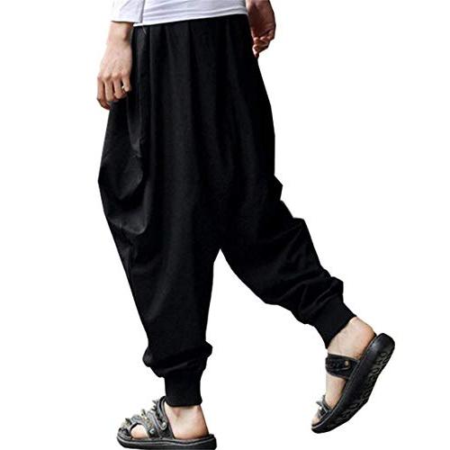 AITFINEISM Men's Drawstring Aladdin Hippie Harem Pants Loose Dro 並行輸入品｜allinone-d｜08