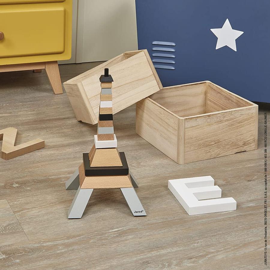【並行輸入品】Janod   Eiffel Tower for Building Wood 21 Pieces   Constructionの画像