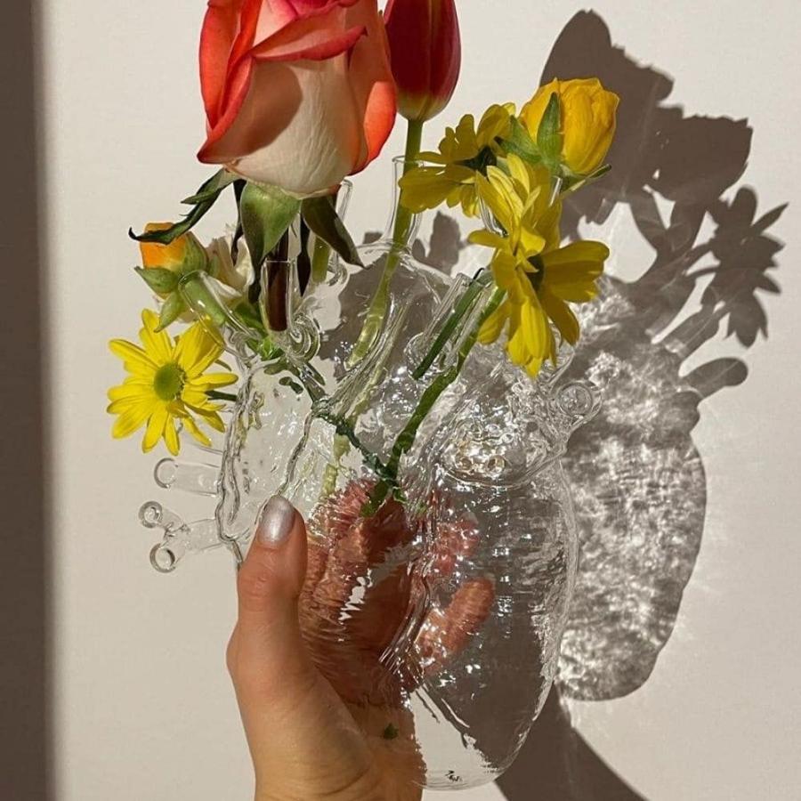 並行輸入品】花瓶 SELETTI LOVE IN BLOOM ガラスベース フラワーベース