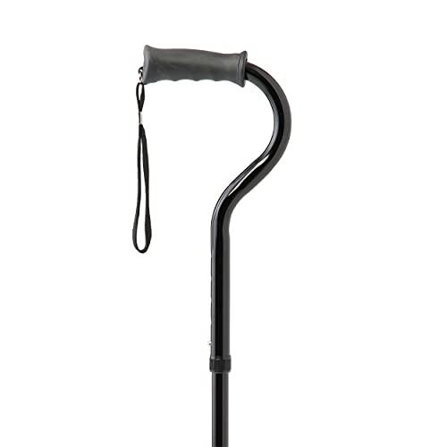 【並行輸入品】Medline オフセット折りたたみ杖 4点ベース クッションジェルハンドル付き 耐荷重350ポンド ブラック Medline O