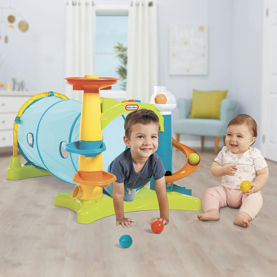 【並行輸入品】Little Tikes Learn \u0026 Play 2 in 1 Activity Tunnel with Ball Dropの画像