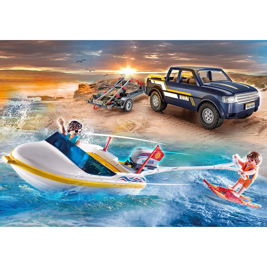【並行輸入品】Playmobil Pick Up with Speedboat Playmobil Pick Up with Speedboatの画像