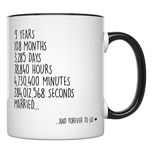 【並行輸入品】YouNique Designs 9 Year Anniversary Mug, 11 Ounces, Funny 9th Anの画像