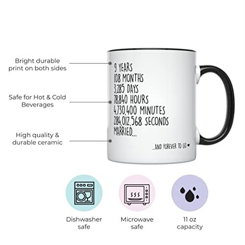 【並行輸入品】YouNique Designs 9 Year Anniversary Mug, 11 Ounces, Funny 9th Anの画像