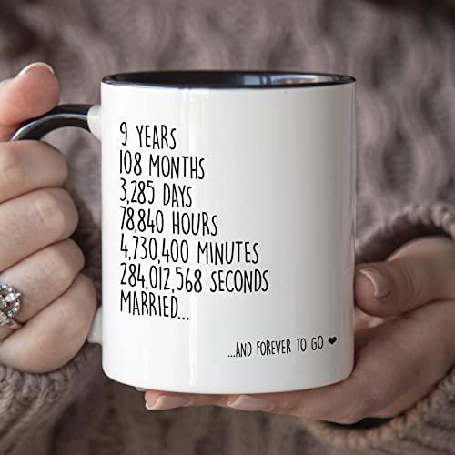 【並行輸入品】YouNique Designs 9 Year Anniversary Mug, 11 Ounces, Funny 9th Anの画像