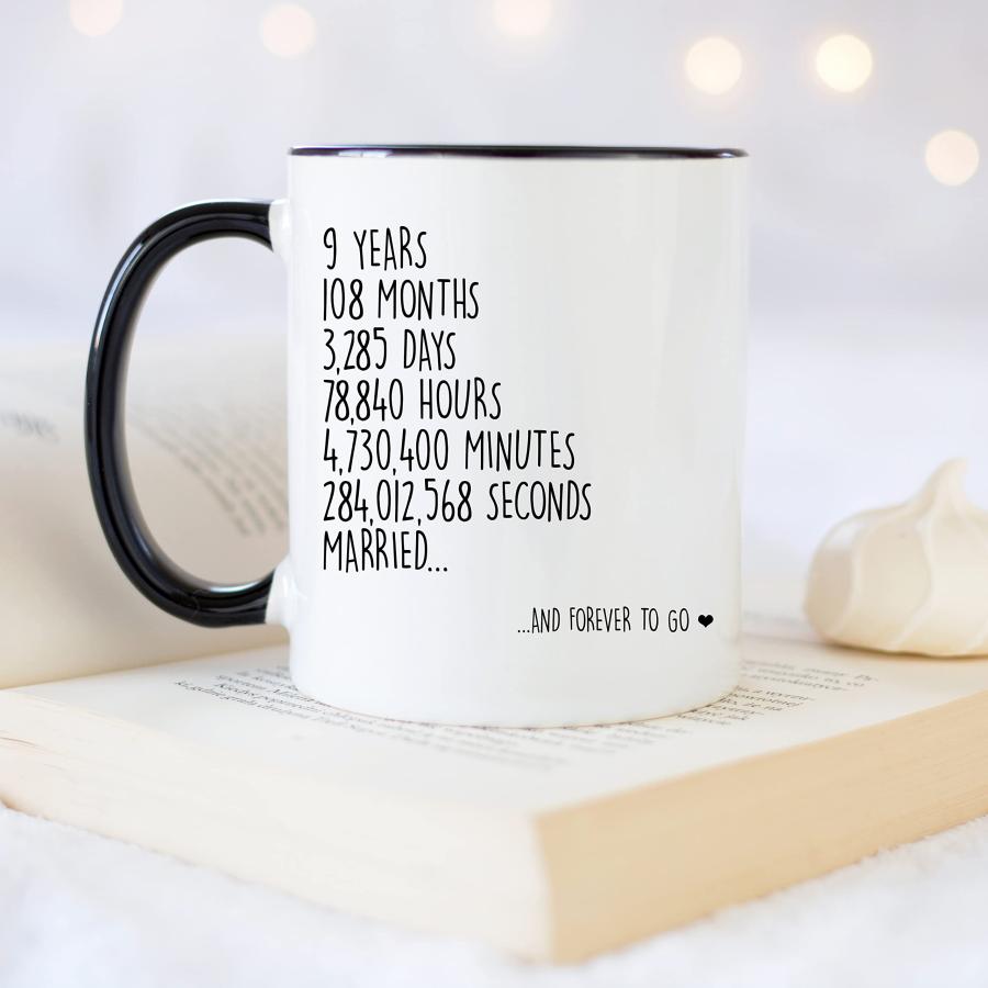 【並行輸入品】YouNique Designs 9 Year Anniversary Mug, 11 Ounces, Funny 9th Anの画像