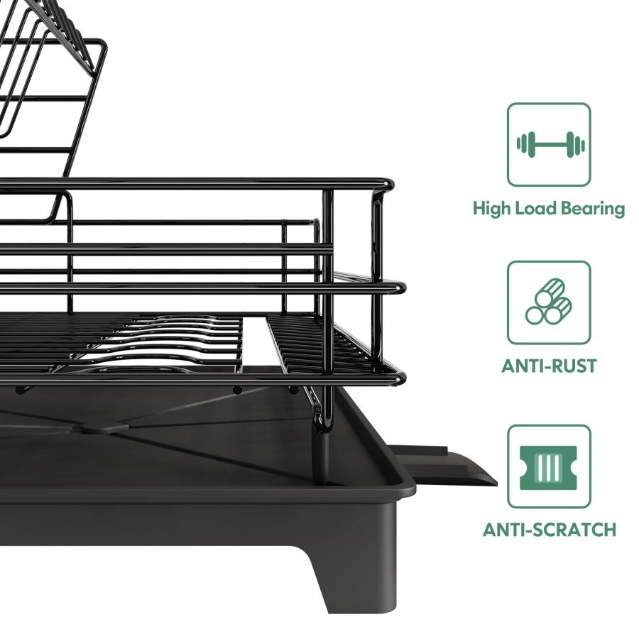 【並行輸入品】MAJALiS 水切りラック, ブラック,【2段式】 MAJALiS Dish Drying Rack for Kitchen C |  | 06