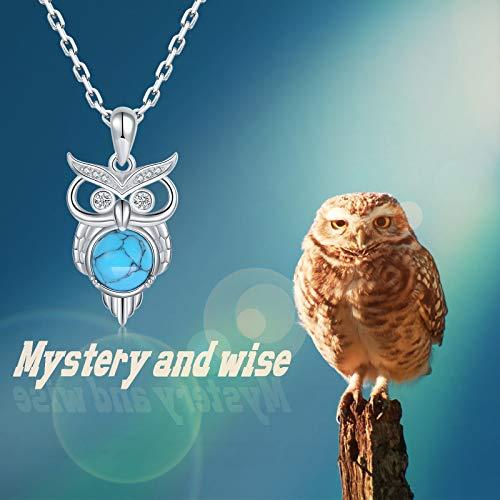 並行輸入品】925スターリングシルバー フクロウ ターコイズ ネックレス