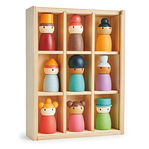 【並行輸入品】Tender Leaf Toys   Happy Folk Hotel   9 Pcs Wooden Diversity Pegの画像