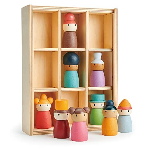 【並行輸入品】Tender Leaf Toys   Happy Folk Hotel   9 Pcs Wooden Diversity Pegの画像