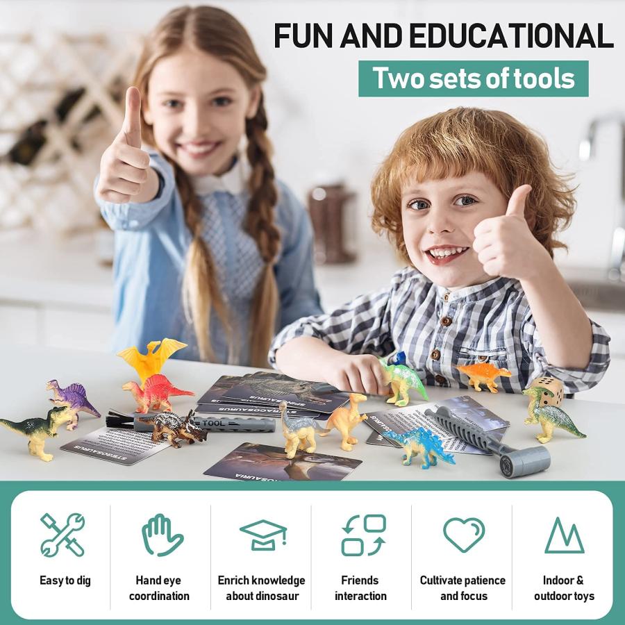 【並行輸入品】Jumbo Dino Egg Dig Kit, Dinosaur Eggs Toys with 12 Different Dino_6