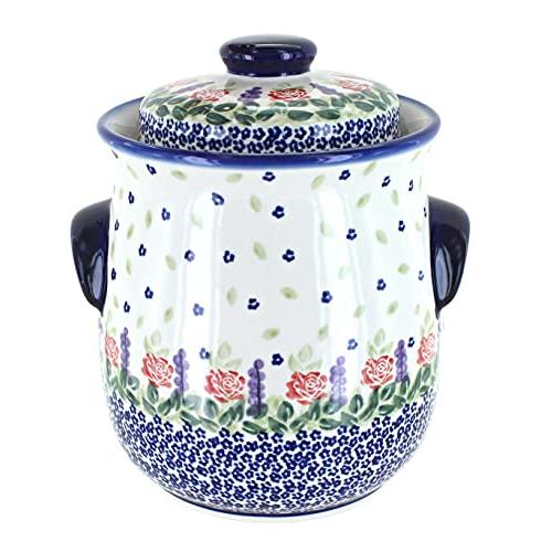 【並行輸入品】Blue Rose Polish Pottery Roses Are Red Cookie Jar_1