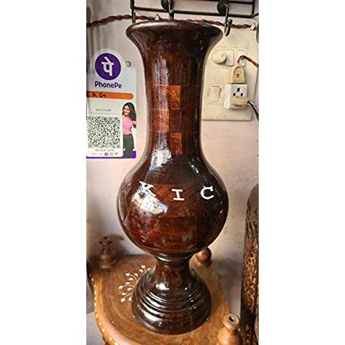 【並行輸入品】Antique 12 Inch Brown Shikar Flower Vase/Pot for Home Decoration_3
