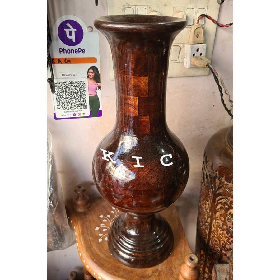【並行輸入品】Antique 12 Inch Brown Shikar Flower Vase/Pot for Home Decoration_5