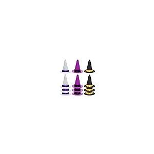【並行輸入品】12個 ハロウィン ミニ 魔法つかい かぶり笠 速見表飾りつけ 2.75in ワインボトルトッパー DIY 髪の毛手工芸品 ハロウィ