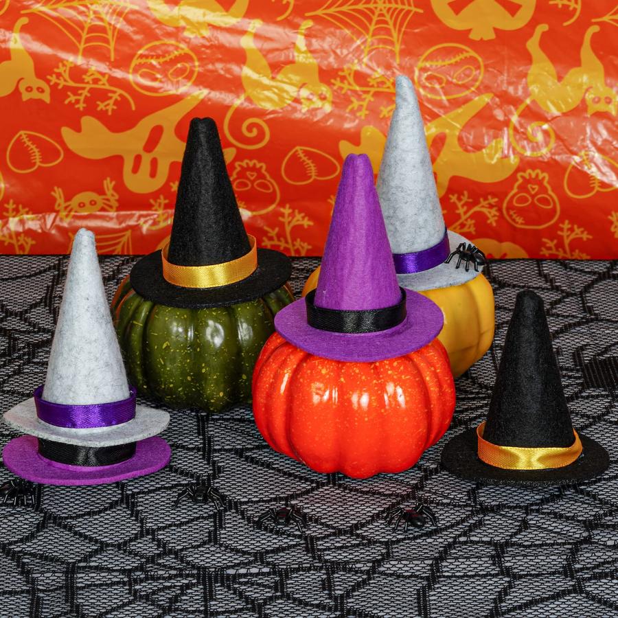 【並行輸入品】12個 ハロウィン ミニ 魔法つかい かぶり笠 速見表飾りつけ 2.75in ワインボトルトッパー DIY 髪の毛手工芸品 ハロウィ